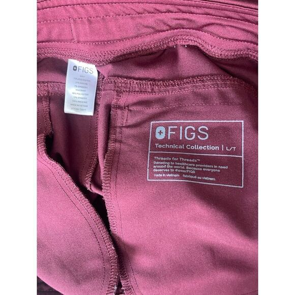 Set of 2 pairs: Figs Technical Collection 2 Pants Black and Maroon Size: L/T - Picture 6 of 6